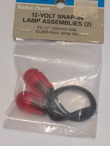Radio Shack 12VDC Snap-In Lamp Assemblies (2 Pack) With Red Lens
