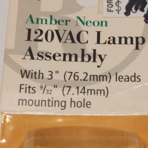 Radio Shack Amber Neon 120 VAC Lamp Assembly (Qty: 2)
