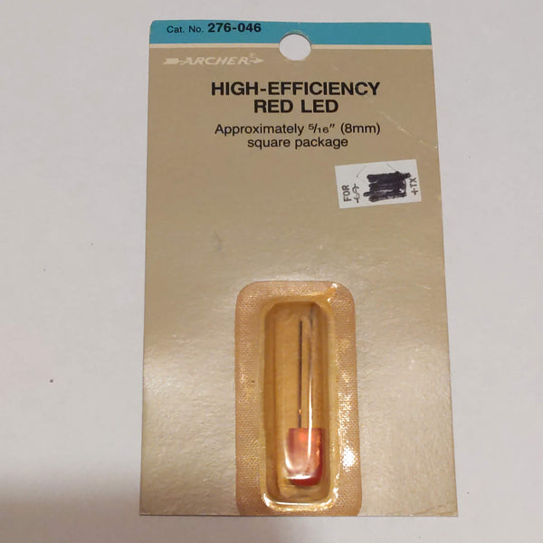 Radio Shack High Efficiency Red LED, 2.8V, Square Lens