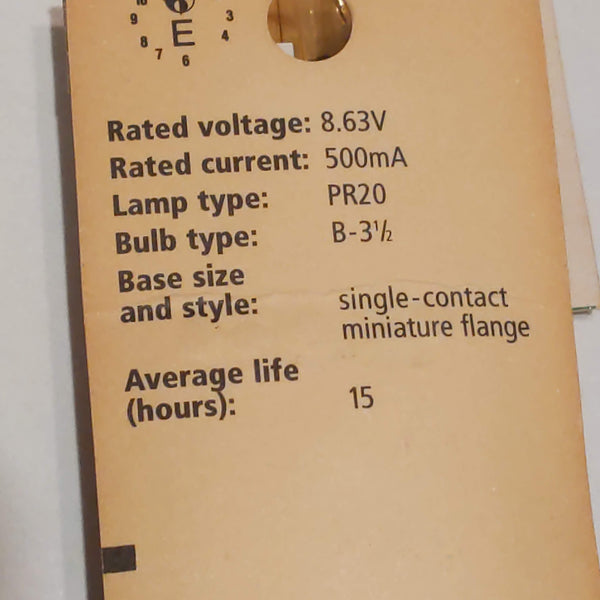 Radio Shack PR20 Flashlight Bulbs (Qty: 2) 8.63 VDC