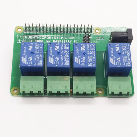 4-Relay Card For Raspberry Pi, Rev-2, New, Sequent Microsystems