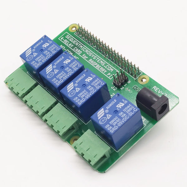 4-Relay Card For Raspberry Pi, Rev-2, New, Sequent Microsystems