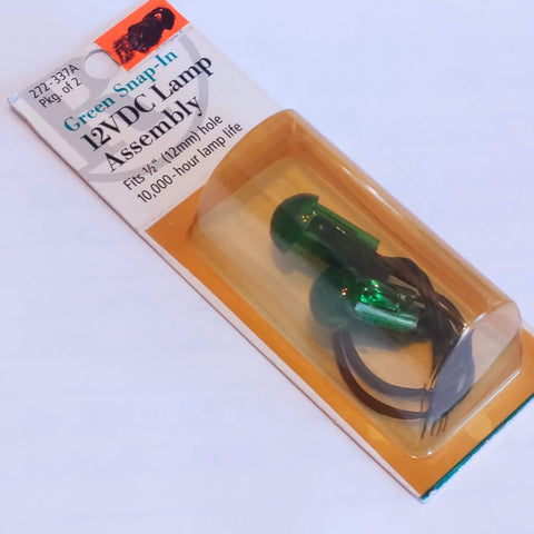 Radio Shack 12VDC Green Snap-In Lamp Assembly, Pack Of 2