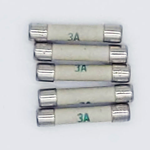 Littelfuse 3A 250V Fast Blow Ceramic Fuses, Quantity of 5, 1.25" Long