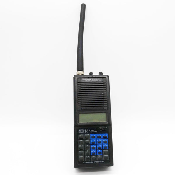 Radio Shack Pro-34 Scanner and Power Supply, UHF VHF Hi-Lo-Air, See Video