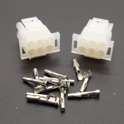 Waldom Molex 6 CKT Plugs With Pins, For 20-14 AWG Wire (Qty: 2)