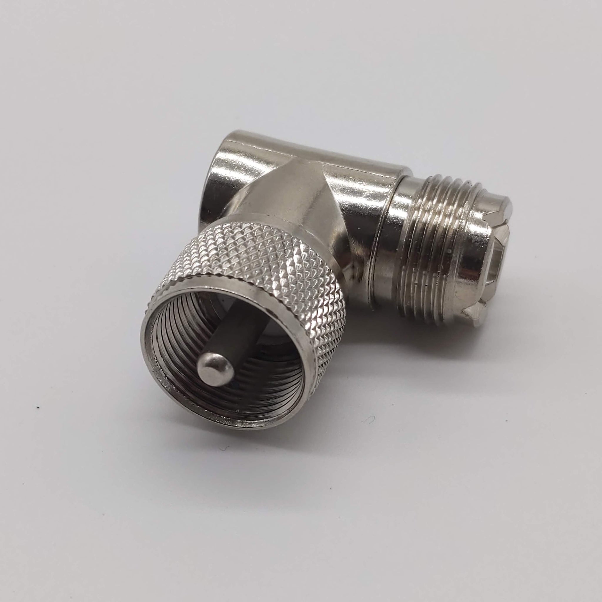 PL-259 To SO-239 Right Angle Adapter (HF Male To Female 90 Degree)