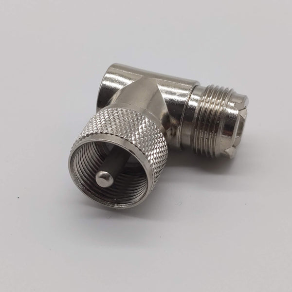 PL-259 To SO-239 Right Angle Adapter (HF Male To Female 90 Degree)