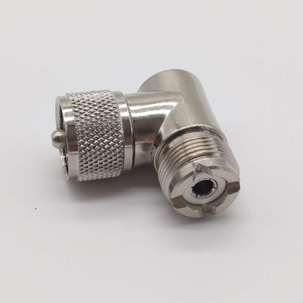 PL-259 To SO-239 Right Angle Adapter (HF Male To Female 90 Degree)