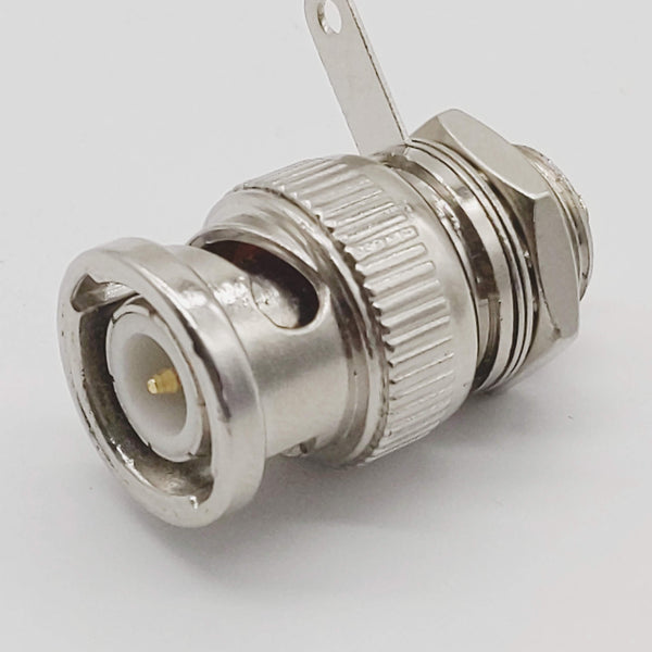 BNC Male Panel Mount Connector, Gold Contacts, USA Shipper