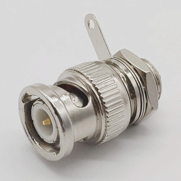 BNC Male Panel Mount Connector, Gold Contacts, USA Shipper