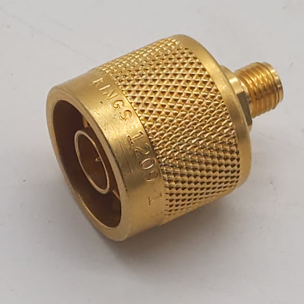 Kings 1209-1-15MA9 Gold Adapter, SMA-Female To N-Male, New Old Stock