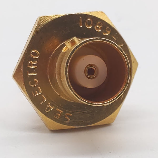 Sealectro 50-077-6801 Gold BNC-F To SMC-F Adapter, Panel Mount