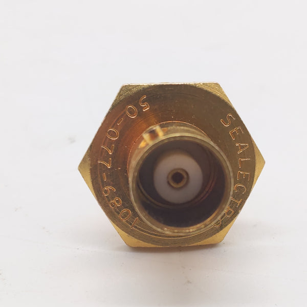 Sealectro 50-077-6801 Gold BNC-F To SMC-F Adapter, Panel Mount