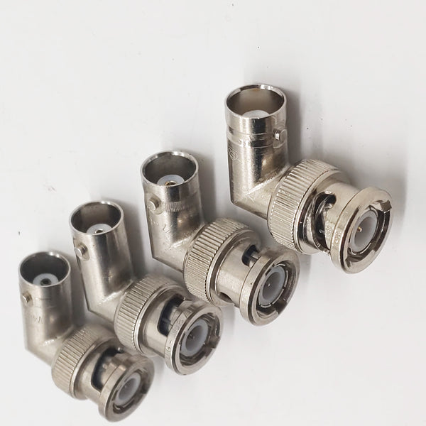 BNC Male To Female Right Angle Adapter, UG-306A/U, Lot of 4