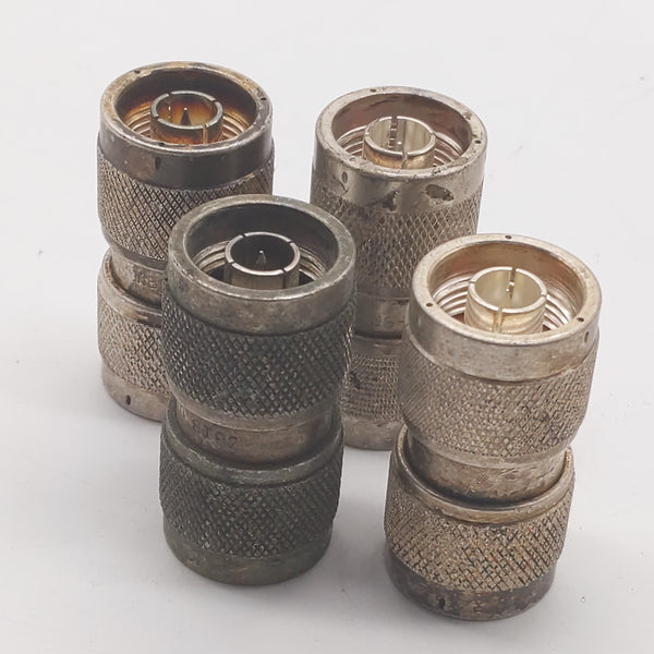 USA Silver N Male To N Male Barrel Connector, UG-57B/U, Lot of 4