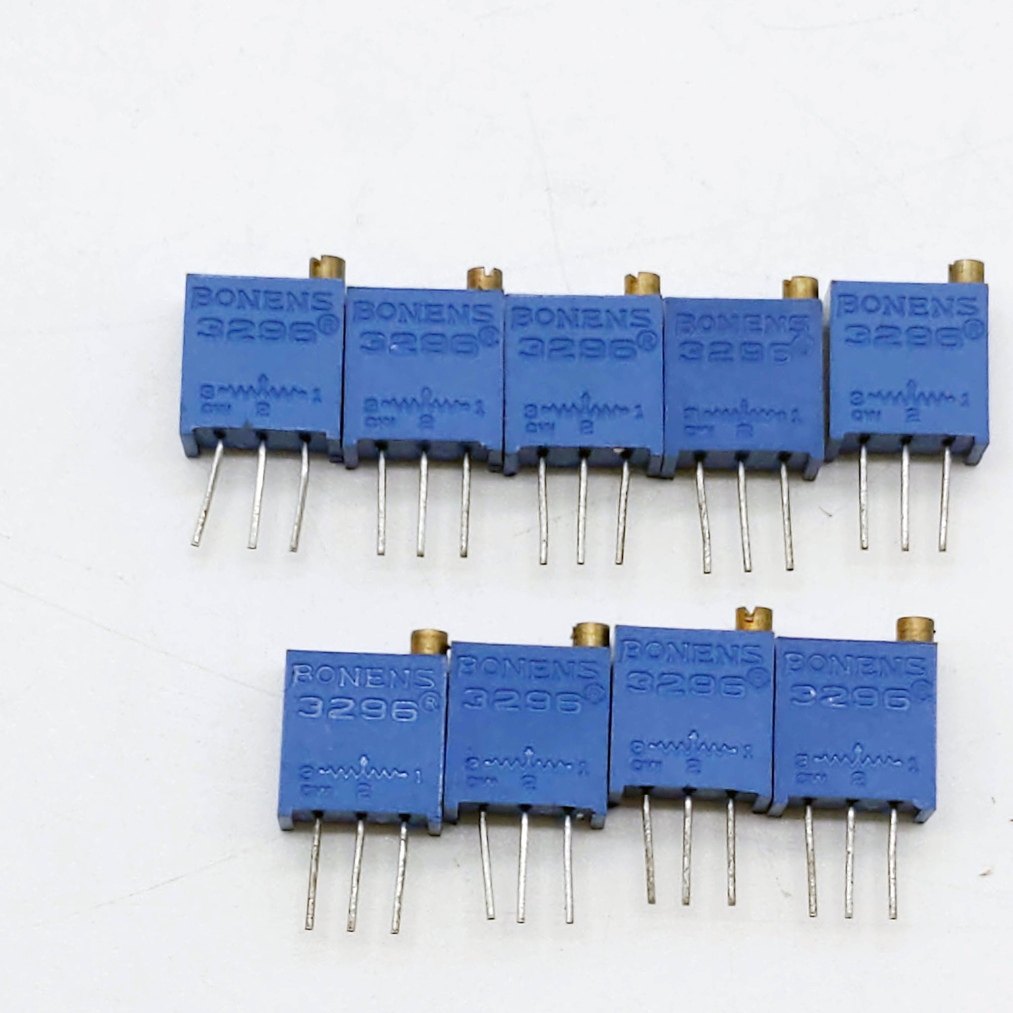 10K Ohm, 3296 Series, .5W, 25 Turn, Trim Pots, Lot Of 9