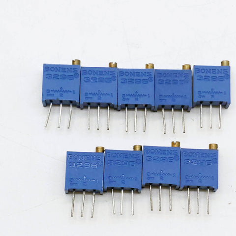 10K Ohm, 3296 Series, .5W, 25 Turn, Trim Pots, Lot Of 9