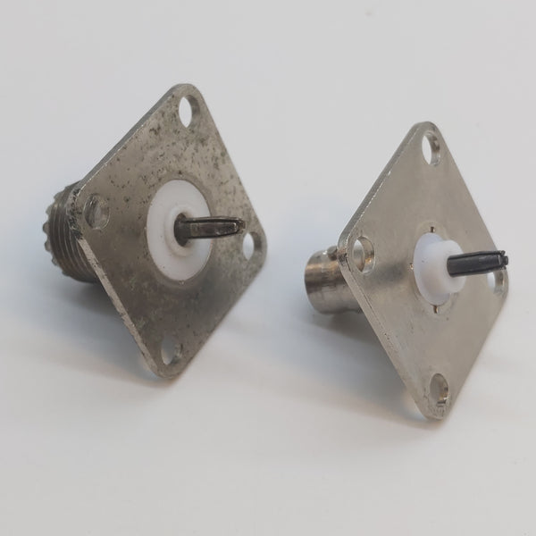 Bird Meter Side Coax Connectors, 1 BNC, 1 SO-239, (Two Total)