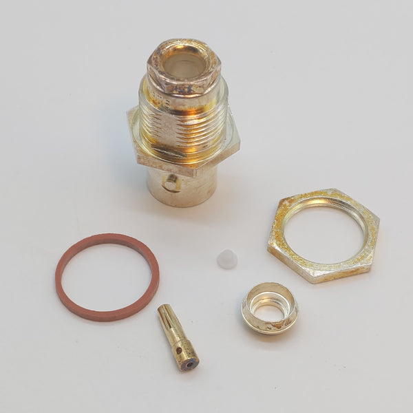 Kings 91836 UG-631/U Type C Female Bulkhead Connector, Silver, USA
