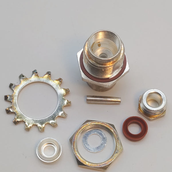 Gremar UG-704A/U Type C Female Bulkhead (Panel-Mount) Connector, Silver