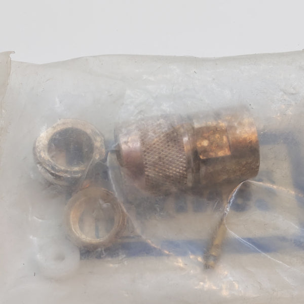 Kings UG-1185/U Type N Male Straight Plug Clamp Style, Silver, Teflon