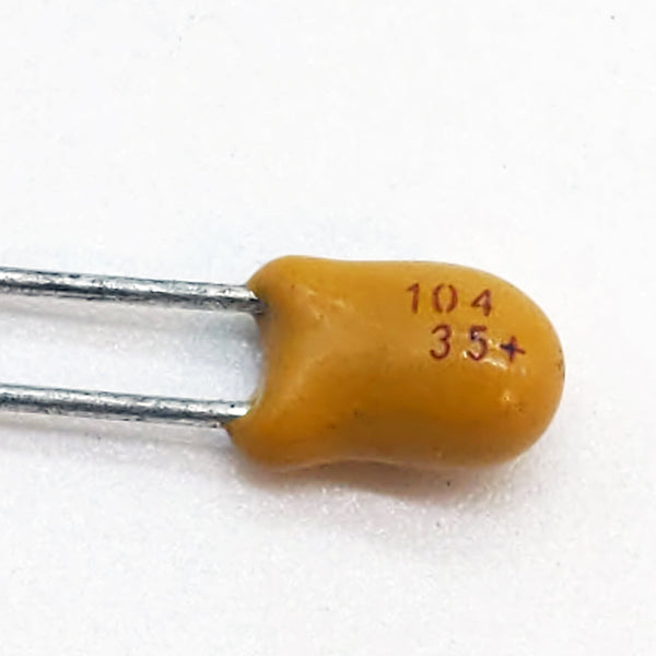 .1uf 10 Tantalum Capacitors, Radial, 35V Qty: 122