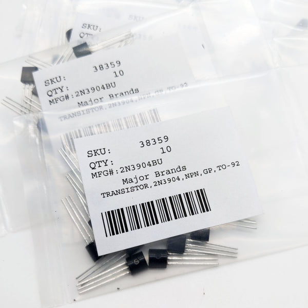 Qty: 10, 2N3904 Transistor, TO-92-3 40 Volts