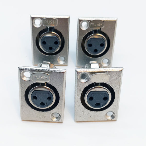 3 Pin XLR Panel Mount Jack, QTY: 4