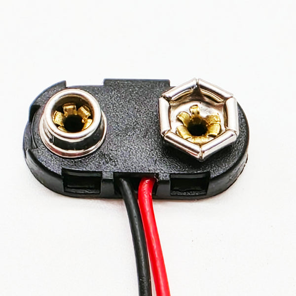 Two 9V Battery Clips (IMPROVED) With 6" Pigtail/Lead, USA Shipper, Durable End