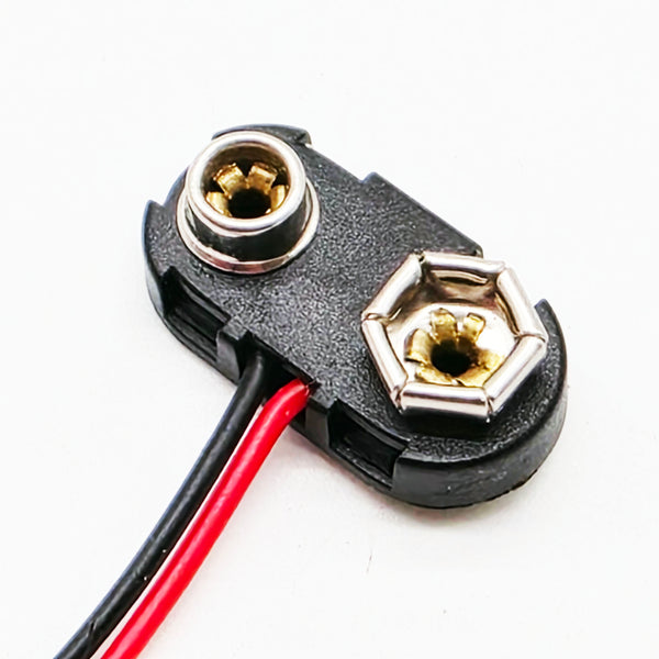 Two 9V Battery Clips (IMPROVED) With 6" Pigtail/Lead, USA Shipper, Durable End