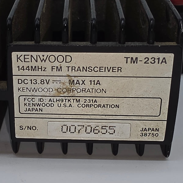 Kenwood TM-231A 2M Mobile Transceiver, With Mic, Good, VIDEO