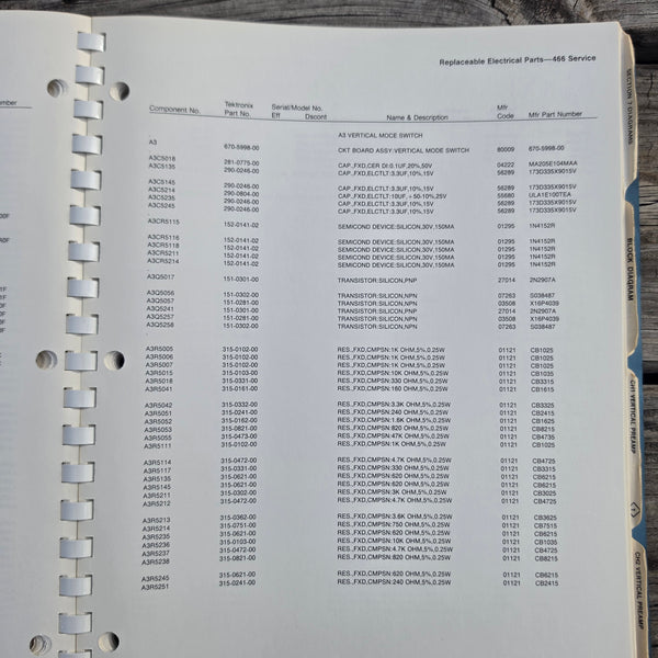 Tektronix 466 Oscilloscope Service Manual, For SN B200000 And Up