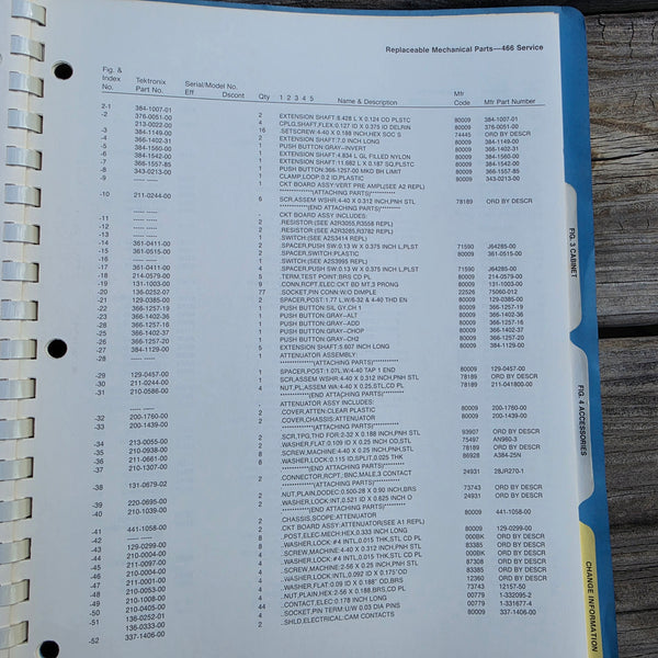 Tektronix 466 Oscilloscope Service Manual, For SN B200000 And Up