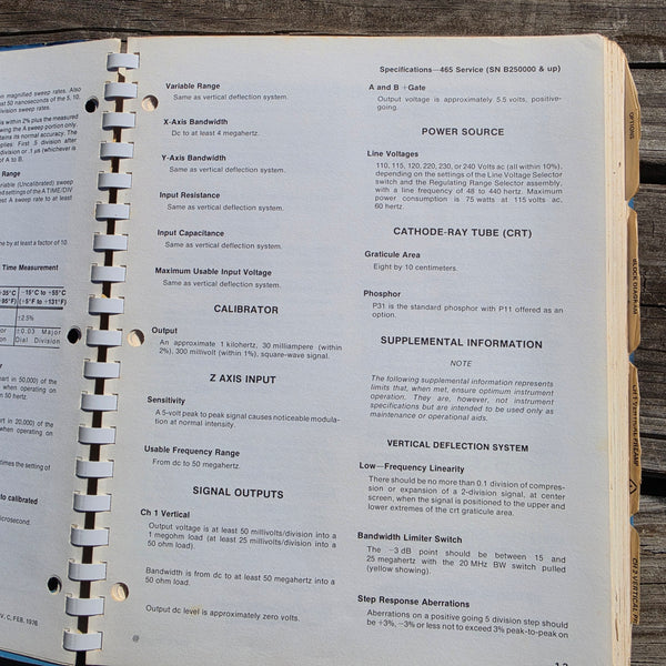 Tektronic 465 Oscilloscope (SN B25000 and Up) Service Manual
