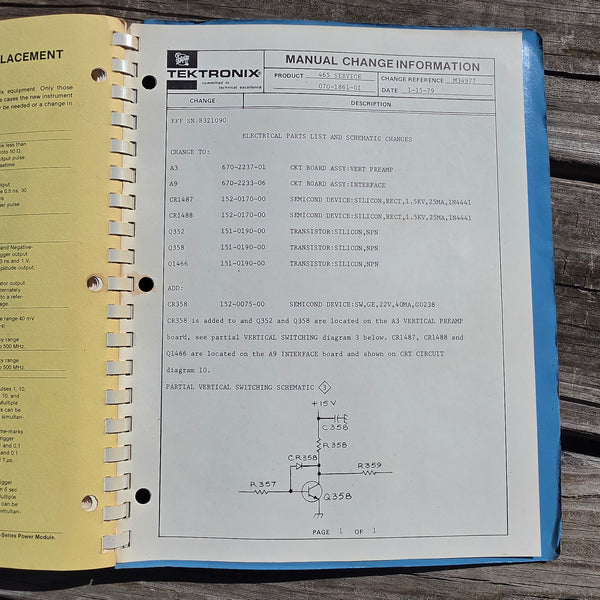 Tektronic 465 Oscilloscope (SN B25000 and Up) Service Manual