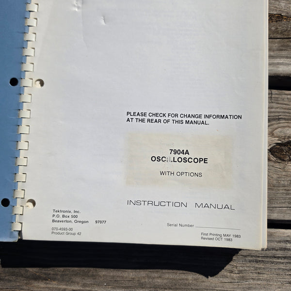 Tektronix 7904A Oscilloscope Instruction Manual, 070-4593-00