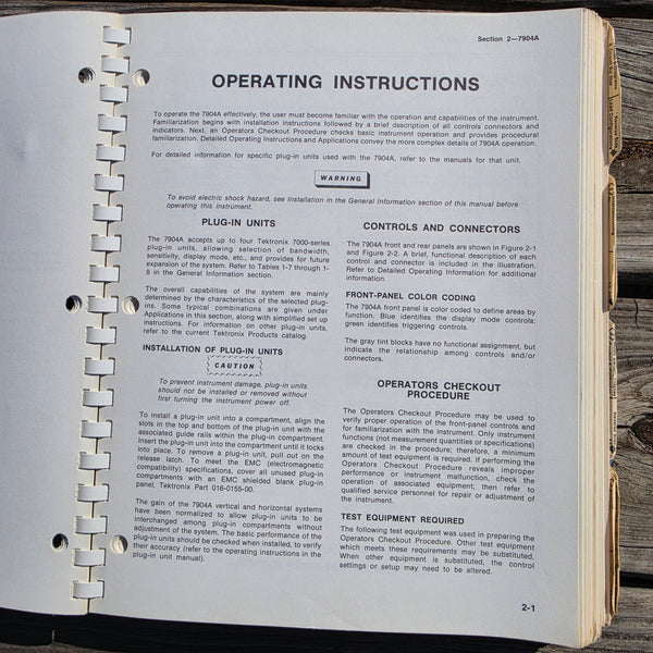 Tektronix 7904A Oscilloscope Instruction Manual, 070-4593-00