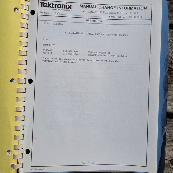 Tektronix 7904A Oscilloscope Instruction Manual, 070-4593-00