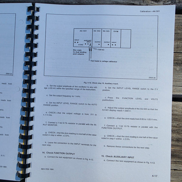 Tektronix AA501 Distortion Analyzer Instruction Manual, Clean