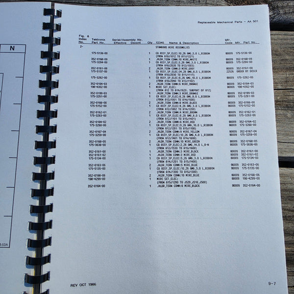 Tektronix AA501 Distortion Analyzer Instruction Manual, Clean