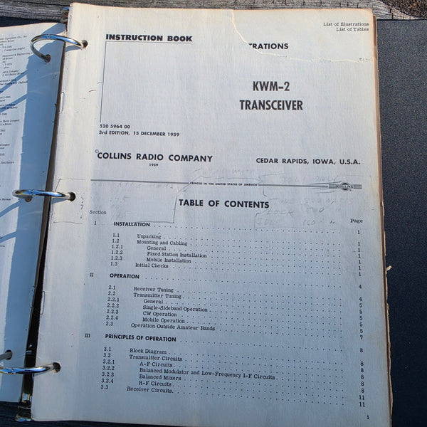 Collins Manuals For KWM-2, 516F2, 32S-1, 32S-3, Much Loved And Much Used