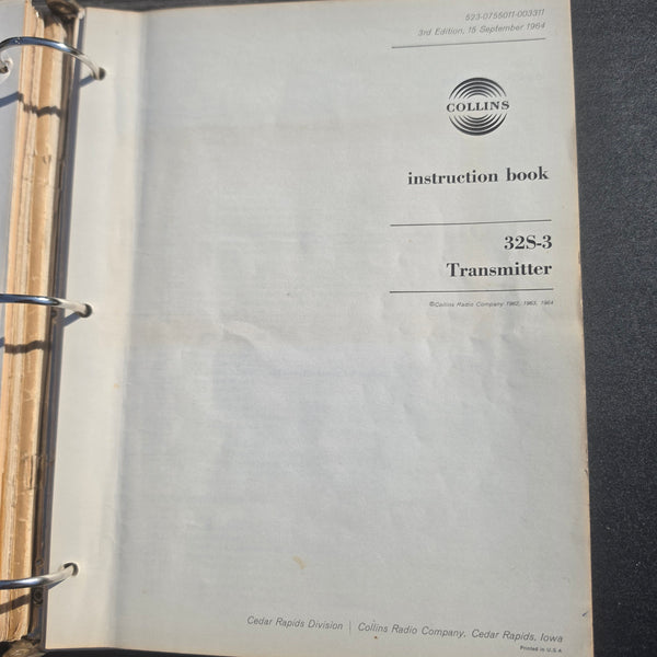 Collins Manuals For KWM-2, 516F2, 32S-1, 32S-3, Much Loved And Much Used