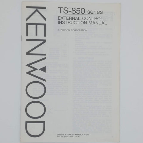 Kenwood TS-850S Series External Control Instruction Manual, 1991
