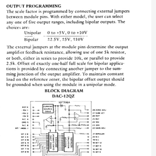 Analog Devices DAC 12QZ, 28 Pins, Digital To Analog Converter