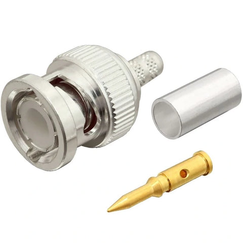 BNC Male Crimp Connector For LMR-195, RG-58, And Other 0.195" OD Coax