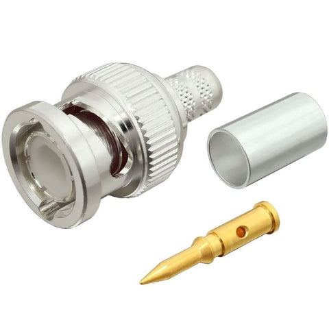 BNC Male Crimp Connector for RG-223, RG-8X, And Other 0.240" OD Coax