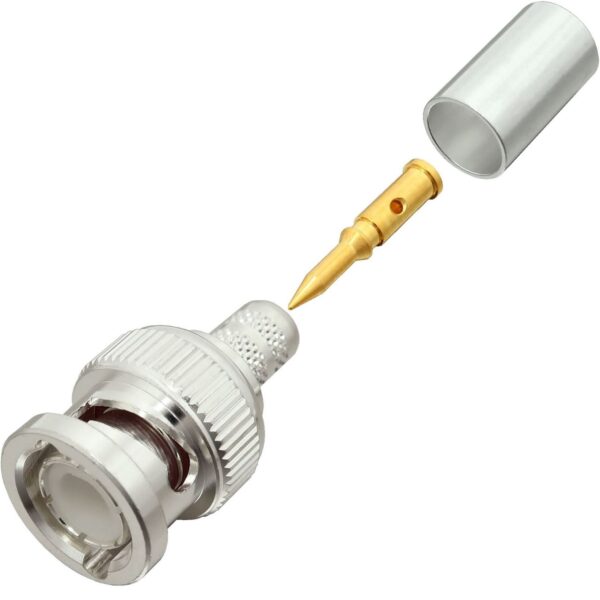 BNC Male Crimp Connector for RG-223, RG-8X, And Other 0.240" OD Coax