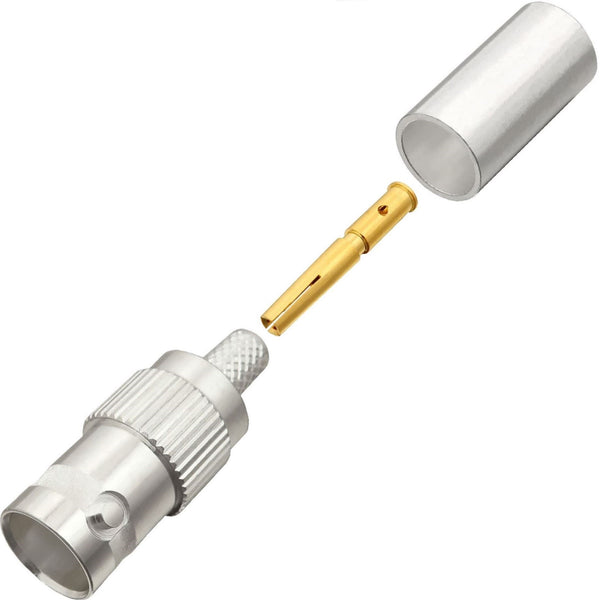 BNC Female Crimp Connector For LMR-195, RG-58, And Other 0.195" OD Coax
