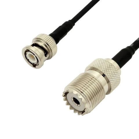 UHF Female (SO-239) To BNC Male 10" Jumper (Adapter Cable)